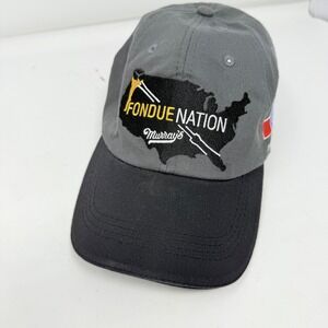 Murray's Fondue Nation‎ USA Map Embroidered Baseball Cap Gray Black Cotton